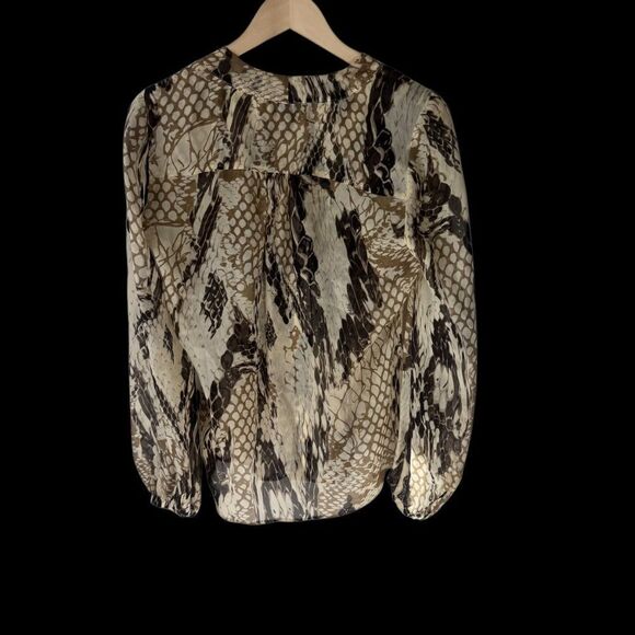Hale Bob 100% Silk Chiffon Self Tie Blouse Sz XS - Picture 2 of 7